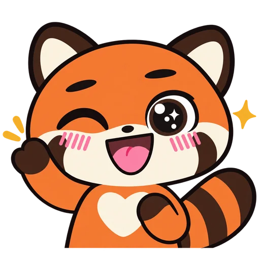 The red panda waving hello